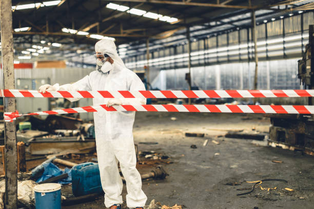 Professional Biohazard Cleanup technician working in Allendale, MI